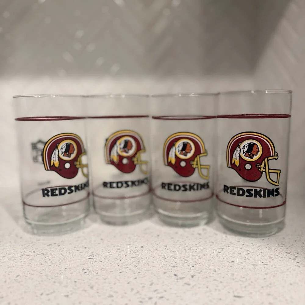 NFL Washington Commanders Football Mobil Drinking Glass Tumbler Lot - Set of 4